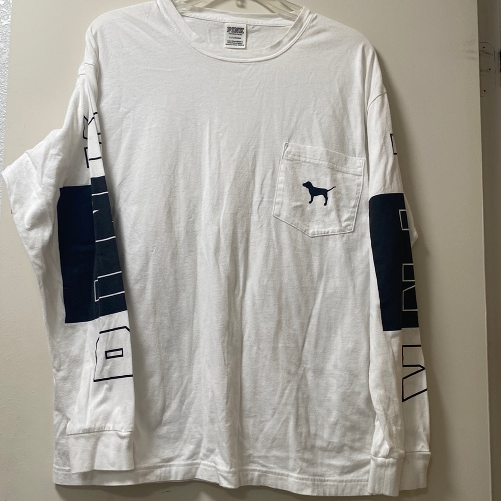 Preowned PINK VS long sleeve cotton. Shirt sz L